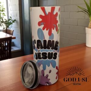 Gourde-canette personnalisé   J'aime Jésus