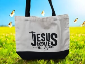 TOTE BAG COTON personnalisé   I LOVE JESUS